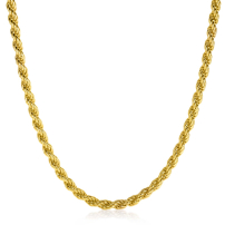 ZINZI gold plated zilveren koord ketting 45cm 4mm breed ZIC2343G