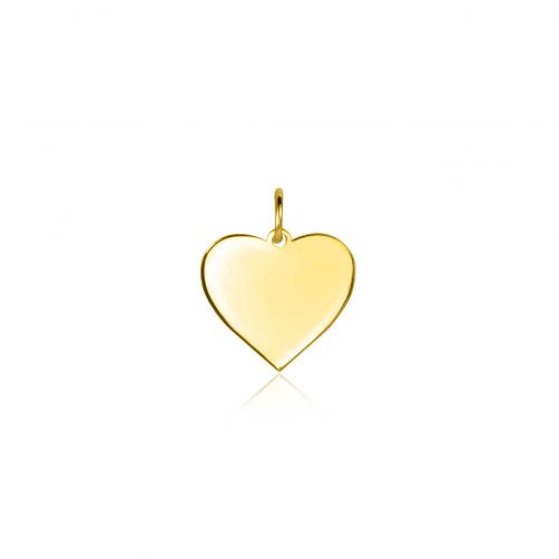 11mm ZINZI Gold 14 krt gouden hanger met glanzend hartje van 11mm ZGH363-11 (zonder collier)