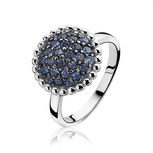 ZINZI zilveren ring blauw ZIR949B