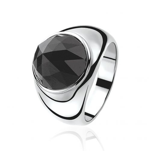 ZINZI zilveren ring zwart ZIR556Z
