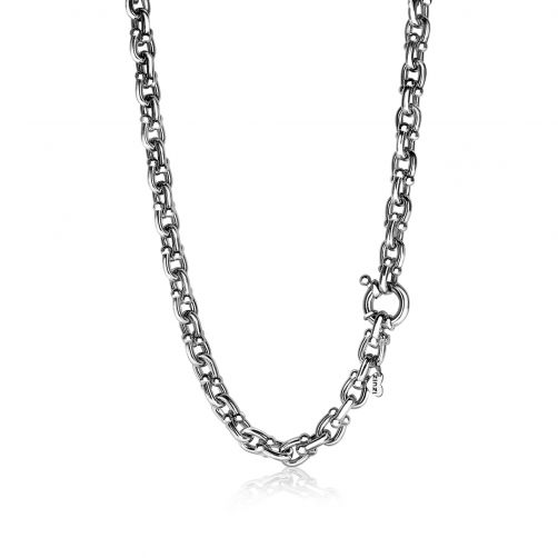 ZINZI zilveren luxe schakelcollier 7mm 45cm ZIC1640