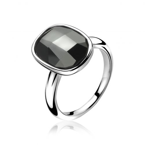ZINZI zilveren ring zwart ZIR1007Z