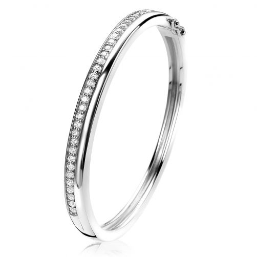 ZINZI zilveren bangle armband glad wit ZIA1737