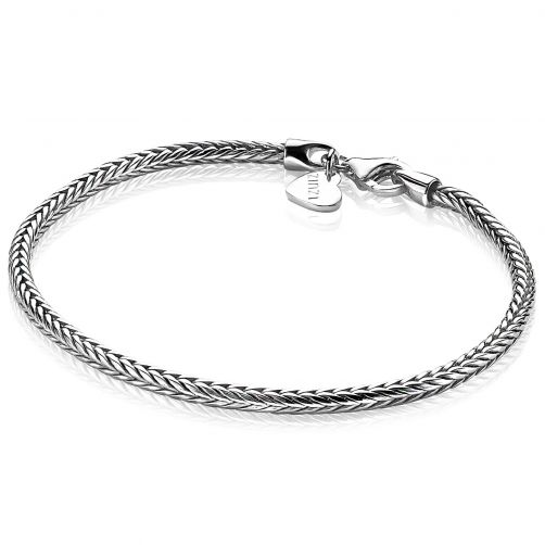 ZINZI zilveren schakelarmband vossenstaart 3mm breed 19cm ZIA1287