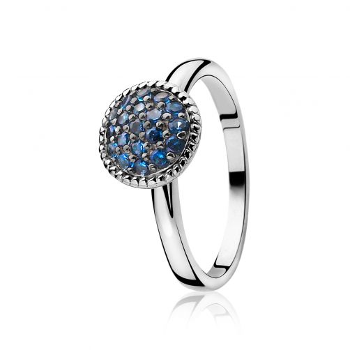 ZINZI zilveren ring blauw ZIR930B