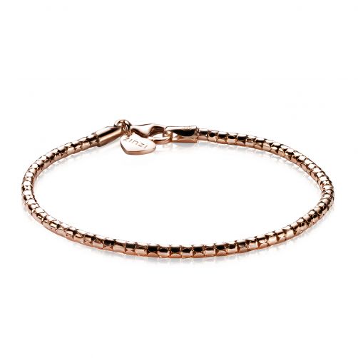ZINZI zilveren fantasie armband rosé verguld 19cm ZIA1129R