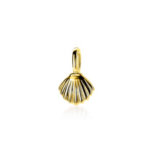 ZINZI zilveren hanger geel verguld schelpje ZIH2062G
