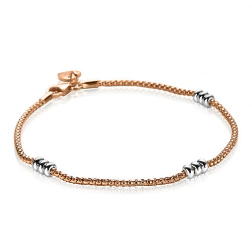 ZINZI zilveren fantasie armband rosé verguld ZIA1421B