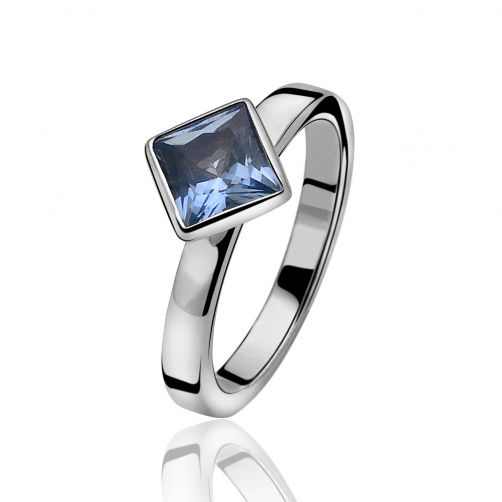 ZINZI zilveren ring blauw ZIR443