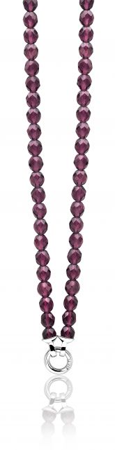 ZINZI collier beads paars met slot 45cm