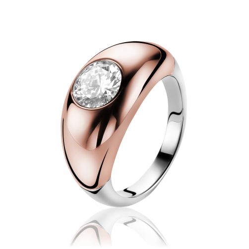 ZINZI zilveren ring rosé verguld wit ZIR1148D