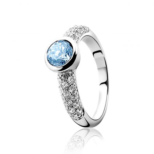 ZINZI zilveren ring blauw ZIR840B