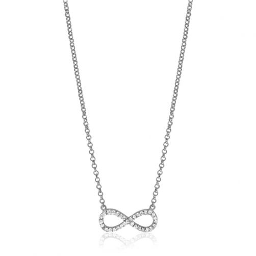 Zinzi zilveren ketting Infinity wit 42-45cm ZIC1065