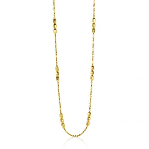 ZINZI zilveren fantasie ketting geel verguld ovaal 42-45cm ZIC1809G