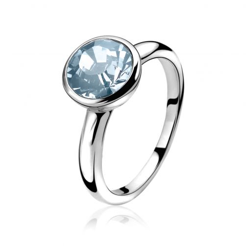 ZINZI zilveren ring blauw ZIR1006A