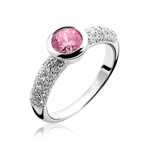 ZINZI zilveren ring roze ZIR840R