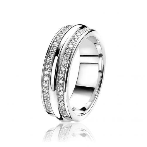 ZINZI zilveren ring wit ZIR1266