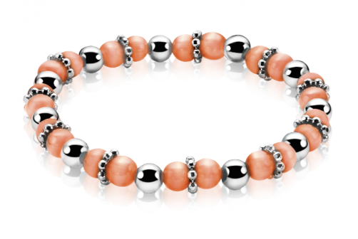 ZINZI zilveren armband oranjekoraal ZIA931K