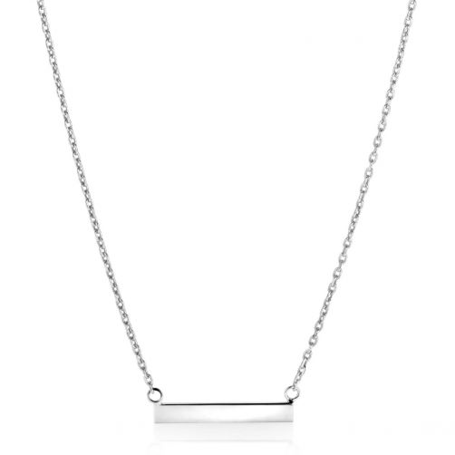 Schaken Niet verwacht Intentie Zinzi zilveren ketting 45cm met glanzend plaatje om te graveren ZIC2344 Schaken Niet verwacht Intentie Zinzi zilveren ketting 45cm met glanzend plaatje om te graveren ZIC2344