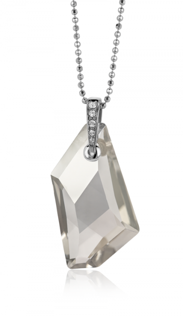 ZINZI zilveren luxe hanger met opvallende Swarovski smokey crystal 54mm ZIH651 (zonder collier)