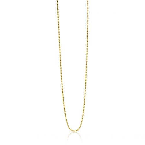 70cm ZINZI zilveren bolletjes ketting gold plated. 0,9mm breed ZILC-B70G