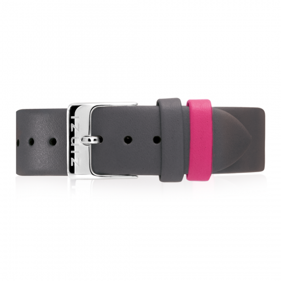 Zinzi Retro leren horlogeband grijs zilvergekleurde stalen sluiting 18mm RETBAND15
