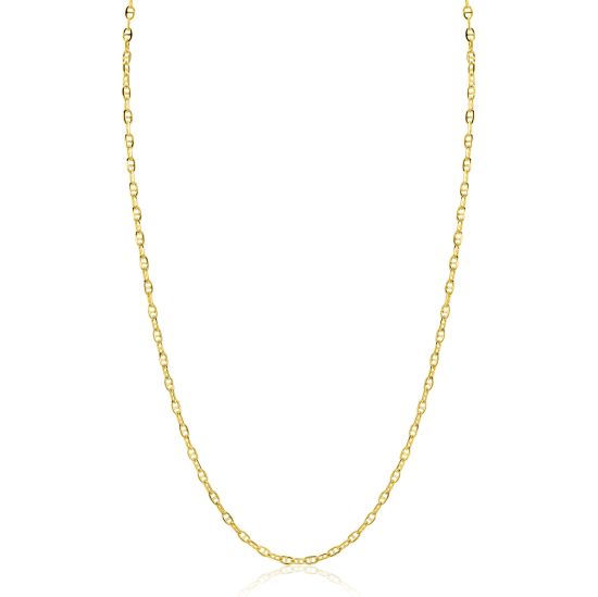ZINZI Gold 14 karaat gouden massieve marine schakelketting 45cm 2mm breed ZGC577
