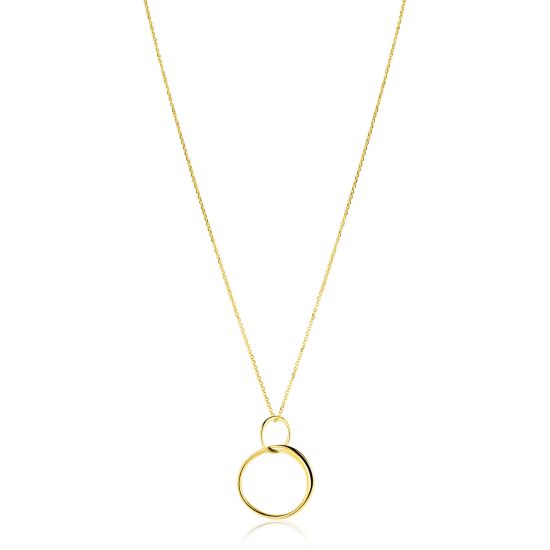 ZINZI Gold 14 karaat gouden collier met verbonden ronde vormen 42-45cm ZGC576
