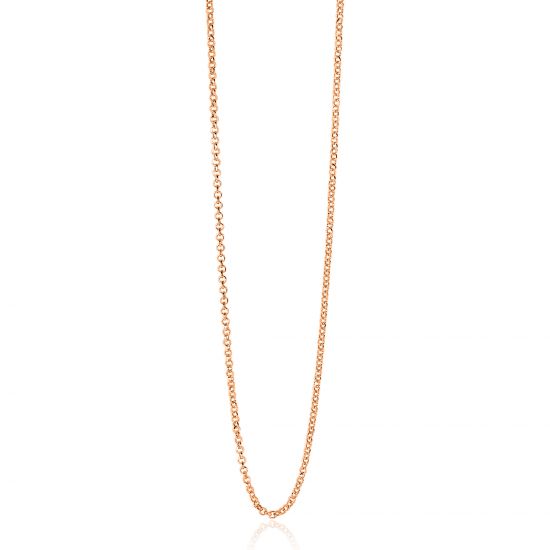 ZINZI zilveren jasseron ketting rosé verguld. Kies zelf de lengte die bij je past: 42, 45, 60, 70, 80 of 90cm. ZILC-JR