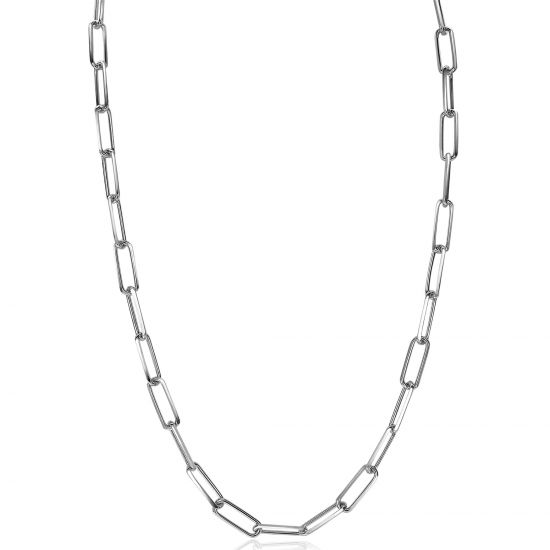 ZINZI zilveren paperclip schakelketting 45cm 5mm breed ZIC2207
