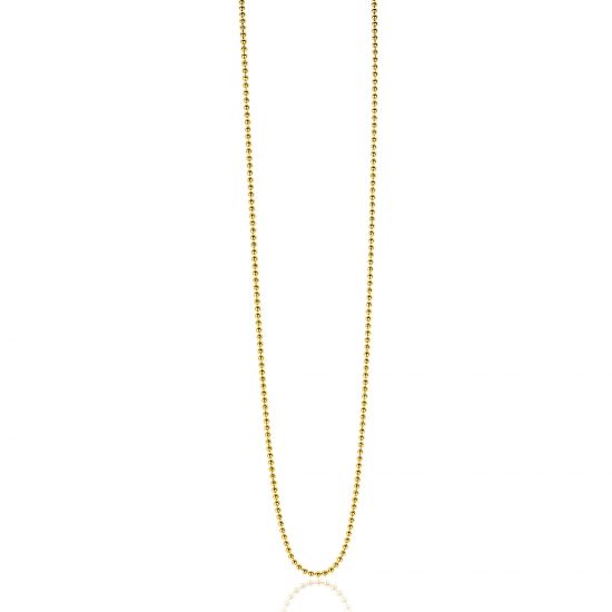 60cm ZINZI zilveren bolletjes ketting geel verguld ZILC-B60G
