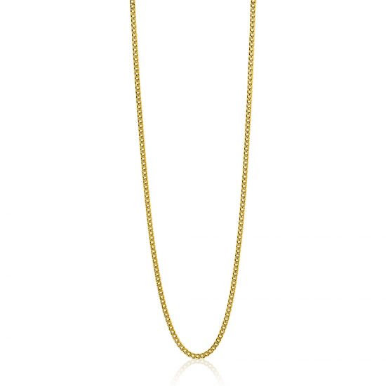 45cm ZINZI zilveren gourmet ketting geel verguld ZILC-G45G