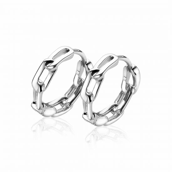 ZINZI zilveren trendy oorringen 15mm ovale schakels ZIO2115