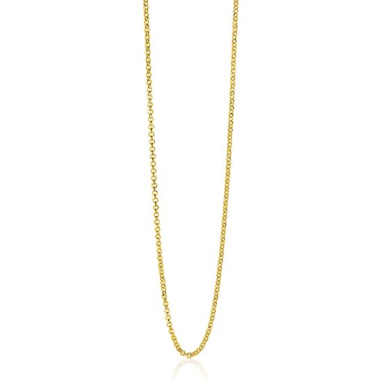 42 cm ZINZI zilveren jasseron ketting geel verguld ZILC-J42G