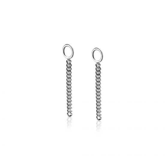 ZINZI zilveren oorbedels gourmet ketting 30mm ZICH1694 (zonder oorringen)