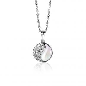 Zilveren ketting&hanger infinity/hart zirkonia - -NL