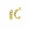 12mm ZINZI Gold 14 krt gouden oorstekers half rond gezet met gourmet schakels, 3mm breed ZGO375