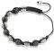 Zinzi koord armband crystals zwart wit one-size ZIA900ZW