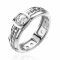 ZINZI zilveren multi-look ring met gourmet schakel als binnenring en vierkante topzetting bezet met witte zirconia ZIR1372