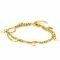 ZINZI gold plated zilveren multi-look armband met gourmet en figaro schakels met 5 ronde plaatjes ZIA2368