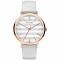 ZINZI Retro horloge grijs-wit gestreepte wijzerplaat roségoudkleurige kast leren mesh band lichtgrijs 38mm extra dun ZIW420LG