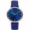 Zinzi Retro horloge blauwe wijzerplaat stalen kast lerenband blauw 38mm extra dun ZIW403
