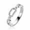 ZINZI zilveren ring met drie trendy ovale schakels, schitterend bezet met witte zirconia's ZIR2398