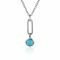 ZINZI zilveren hanger paperclip schakel 26mm rond turquoise blauw ZIH2173 (zonder collier)