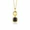 ZINZI zilveren tweezijdige hanger 14K geel verguld vierkant met zwarte onyx en wit parelmoer 30mm ZIH2257G