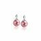 ZINZI zilveren oorbedels parel fuchsia roze ZICH266F (zonder oorringen)