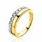 ZINZI Gold 14 karaat gouden strakke bicolor ring met 9 diamanten totaal 0,108crt ZGR72