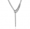 ZINZI zilveren Y-ketting 45cm met trendy gourmet schakels: in het midden oplopend in breedte 40-45cm ZIC2309