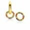 ZINZI gold plated zilveren oorbedels rond 8mm bezet regenboog kleuren ZICH2170 (excl. oorringen)