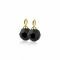 ZINZI gold plated zilveren oorbedels zwarte bead 10mm ZICH266ZG (zonder oorringen)